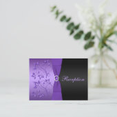 Carte de boîtier de réception florale violette et  (Debout devant)