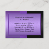 Carte de boîtier de réception florale violette et  (Dos)