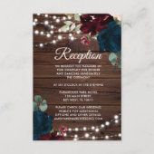 Carte de boîtier de réception Marsala & Navy Fleur (Devant)