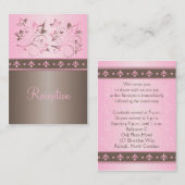 Carte de boîtier de réception Mocha et rose Floral (Devant / Derrière)