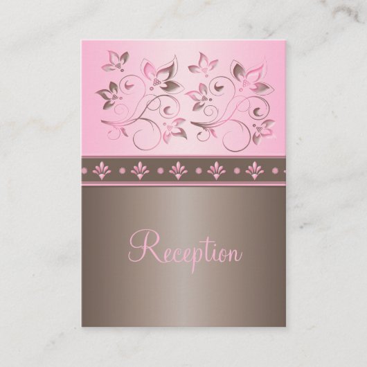 Carte de boîtier de réception Mocha et rose Floral (Devant)