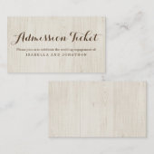 Carte de boîtier de ticket d'entrée rustique (Devant / Derrière)