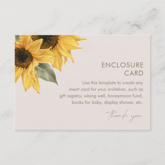 Carte de boîtier de tournesol SUTTON, insertion d' (Devant)