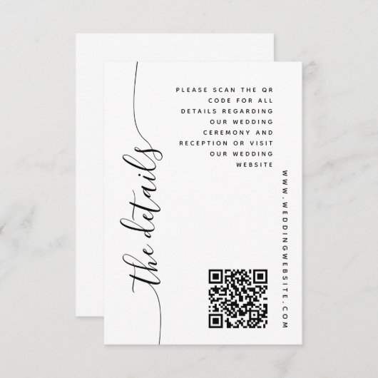 Carte de boîtier Détails du Mariage de script vert (Devant / Derrière)