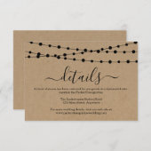 Carte de boîtier d'information - Rustic Kraft (Devant / Derrière)