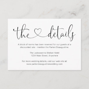 Carte de boîtier d'informations / détails - Simple