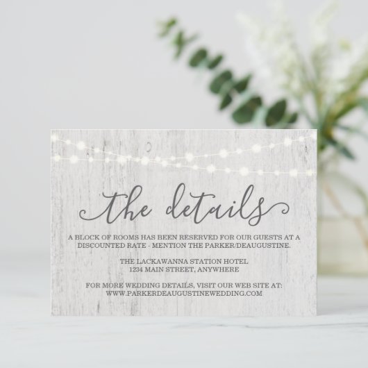 Carte de boîtier d'informations | Romantique rusti (Debout devant)