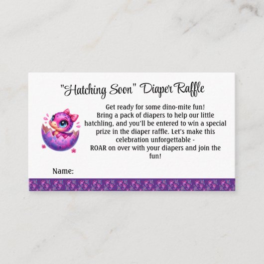 Carte de boîtier Dino Diaper "Hatching Bip" (Devant)