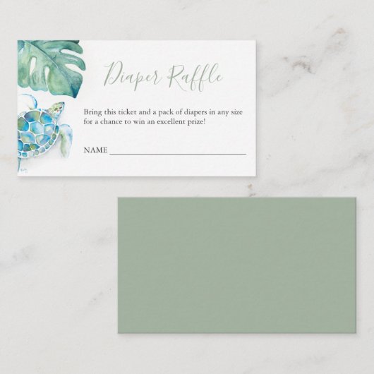 Carte de boîtier d'invitation à la tortue de mer (Devant / Derrière)