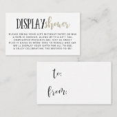 Carte de boîtier du Baby shower d'affichage modern (Devant / Derrière)