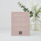 Carte de boîtier du Baby shower de script de rose (Debout devant)