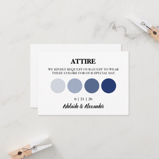 Carte de boîtier du code vestimentaire moderne Mar (Devant/Arrière en situation)