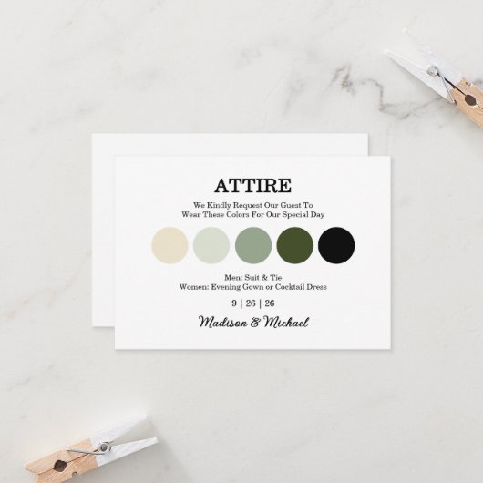 Carte de boîtier du code vestimentaire moderne Mar (Devant/Arrière en situation)