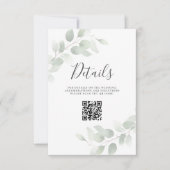 Carte de boîtier du Mariage de code QR Eucalyptus (Devant)