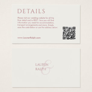 Carte de boîtier du registre cadeau QR rose et ivo