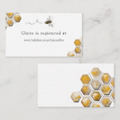 Carte de boîtier du registre des abeilles Baby sho (Devant / Derrière)