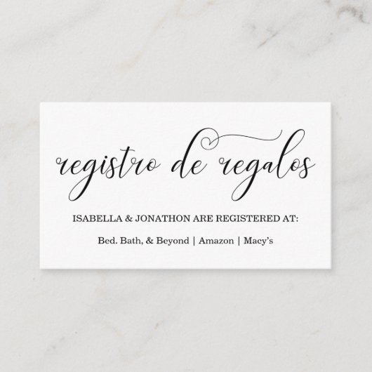 Carte de boîtier du Registre espagnol de calligrap (Devant)