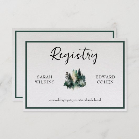 Carte de boîtier du registre, Forêt Rustique d'aqu (Devant / Derrière)