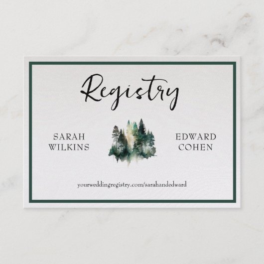 Carte de boîtier du registre, Forêt Rustique d'aqu (Devant)