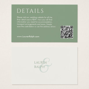 Carte de boîtier du registre Mariage QR Sage & Ivy