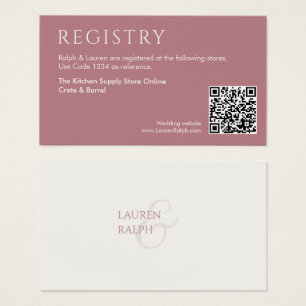 Carte de boîtier du registre Mariage rose et ivoir