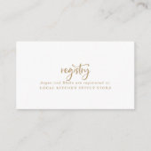 Carte de boîtier du Registre Rustic Gold Script (Devant)