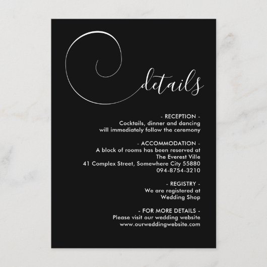 Carte de boîtier du script de calligraphie noir (Devant)