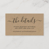 Carte de boîtier du site mariage - Rustic Kraft (Devant)