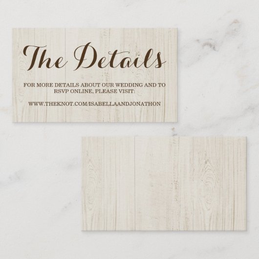 Carte de boîtier du site Web mariage (Devant / Derrière)