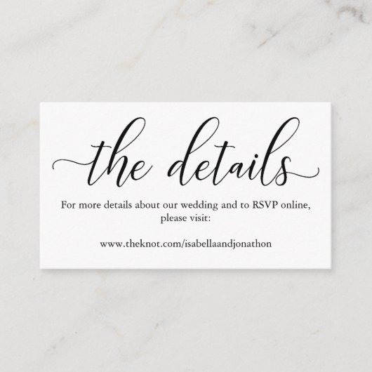 Carte de boîtier du site Web Mariage de calligraph (Devant)