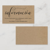 Carte de boîtier du site Web Mariage de calligraph (Devant / Derrière)