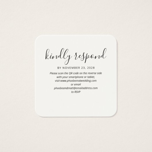 Carte de boîtier du site Web Mariage de code QR RS (Devant)