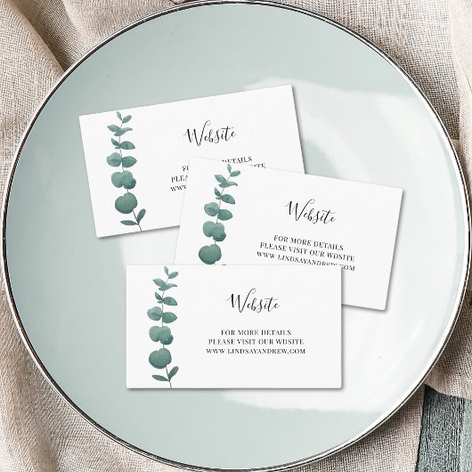 Carte de boîtier du site Web Mariage Eucalyptus Bu