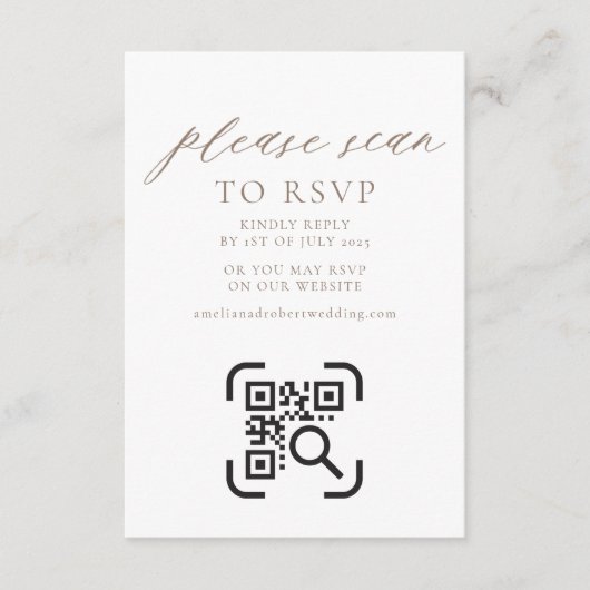 Carte de boîtier du site Web mariage QR Code RSVP (Devant)