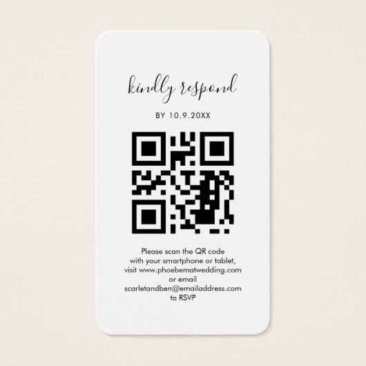 Carte de boîtier du site Web Mariage RSVP QR Code  (Devant)