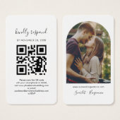 Carte de boîtier du site Web Mariage RSVP QR Code (Devant & derrière)