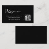 Carte de boîtier du site Web RSVP de mariage noir  (Devant / Derrière)
