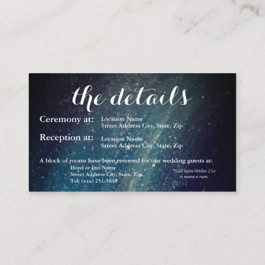 Carte de boîtier du site Web Starry Night Galaxy (Dos)