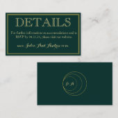 Carte de boîtier Emerald and Gold Art Déco Détails (Devant / Derrière)