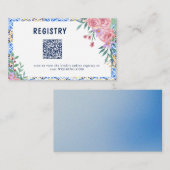 Carte de boîtier en carrelage bleu floral (Devant / Derrière)