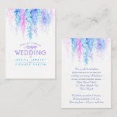 Carte de boîtier en cascade de fleurs bleues maria (Devant / Derrière)