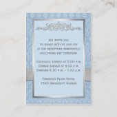 Carte de boîtier en damas gris bleu RIBBON IMPRIMÉ (Dos)