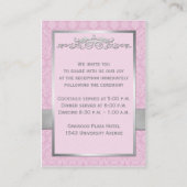 Carte de boîtier en damas gris rose RIBBON IMPRIMÉ (Dos)