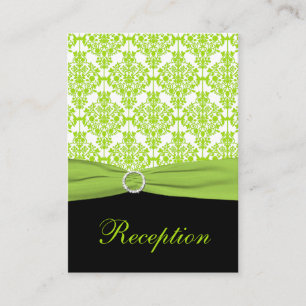 Carte de boîtier en Damas noir et vert citron