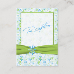 Carte de boîtier en fleurs vert et bleu citron ver