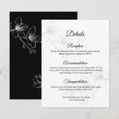 Carte de boîtier en ligne florale noire et blanche (Devant / Derrière)