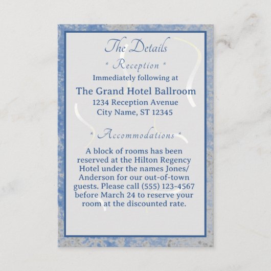 Carte de boîtier en marbre bleu et gris (Devant)