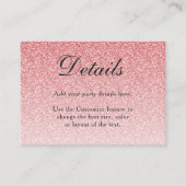 Carte de boîtier en Parties scintillant rose bébé (Devant)
