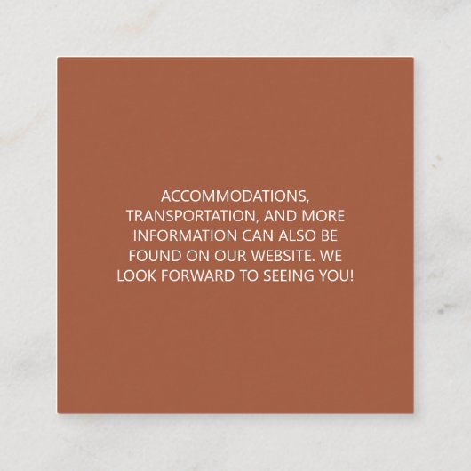 Carte de boîtier en terre cuite de code QR mariage (Dos)