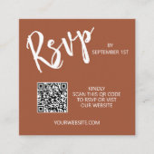 Carte de boîtier en terre cuite de code QR mariage (Devant)